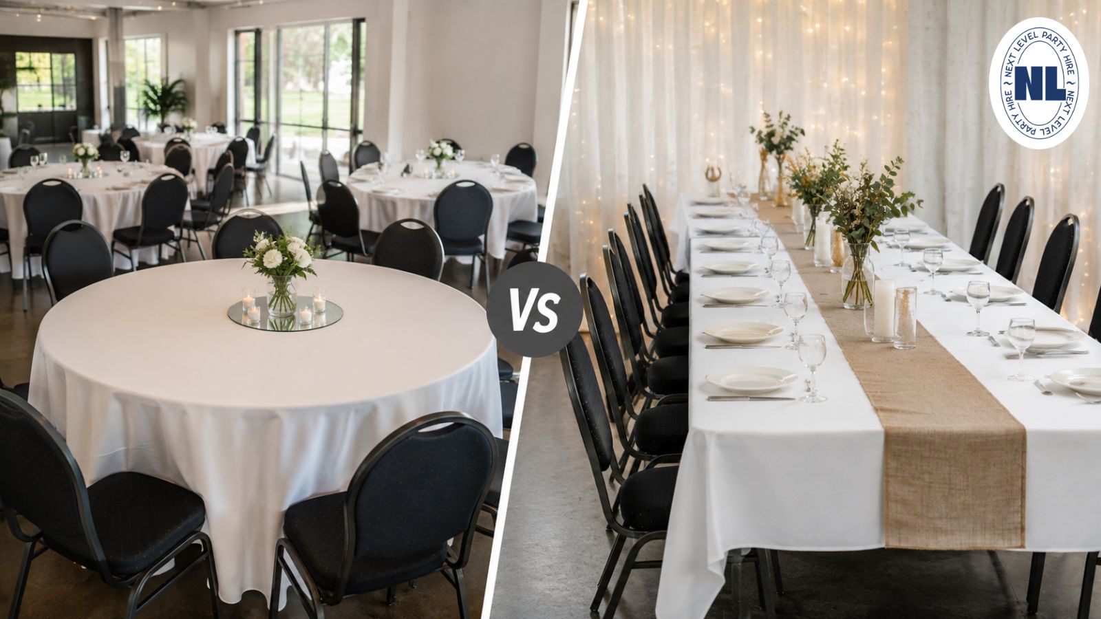 Round vs. Rectangular Tables: Which Is Best for Your Bendigo Event